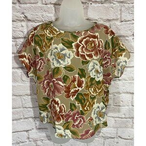 Vintage Romantic Floral Cottagecore Feminine Blouse Medium Quiet Luxury Top 9741